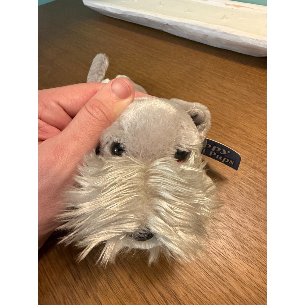 Golden Bear Co Gray Schnauzer Puppy Dogg 7" Stuffed Animal Plush Toy 2002